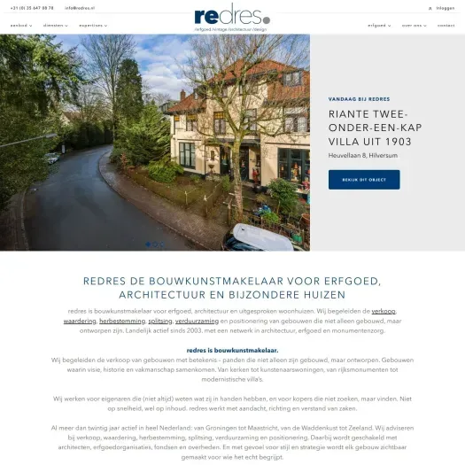 Capture d'écran du site web de www.redres.nl