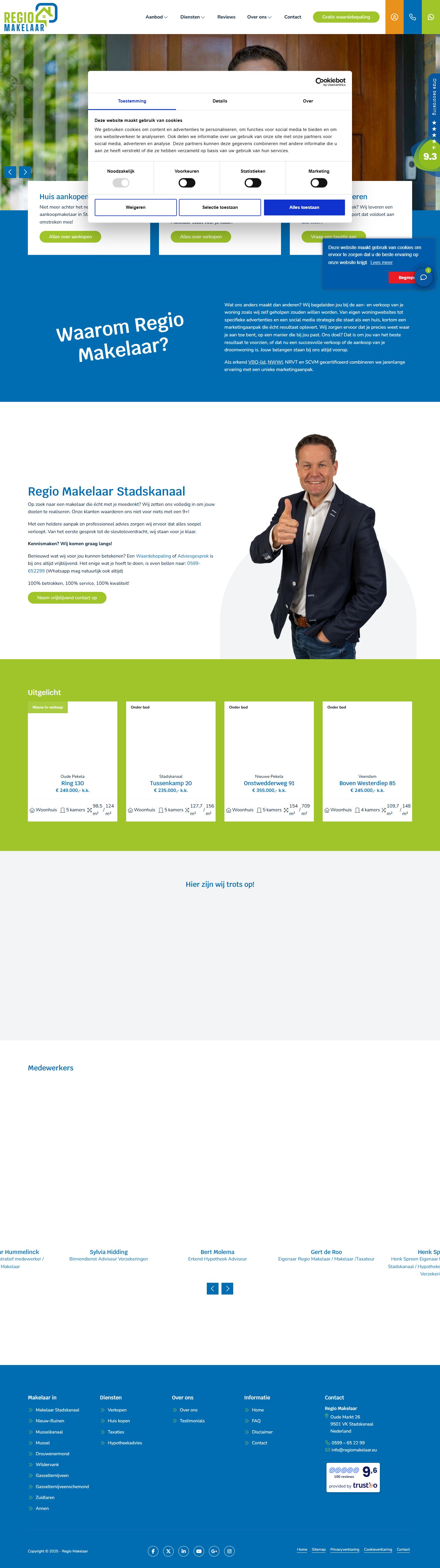 Screenshot of the website of www.regiomakelaar.eu