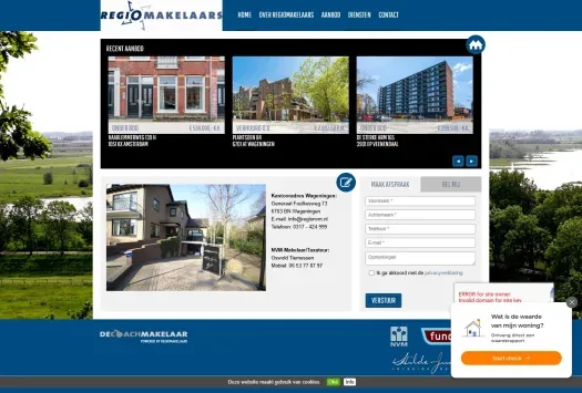 Screenshot der Website von www.regionvm.nl