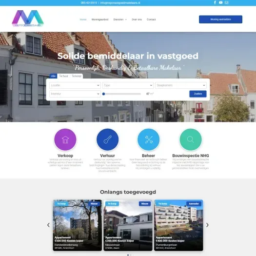 Screenshot of the website of www.regiovastgoedmakelaars.nl