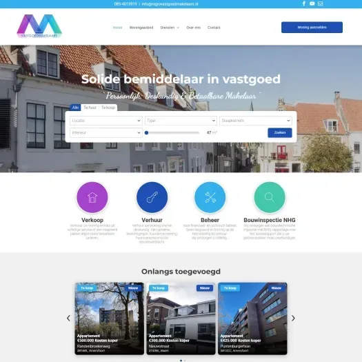 Screenshot der Website von www.regiovastgoedmakelaars.nl