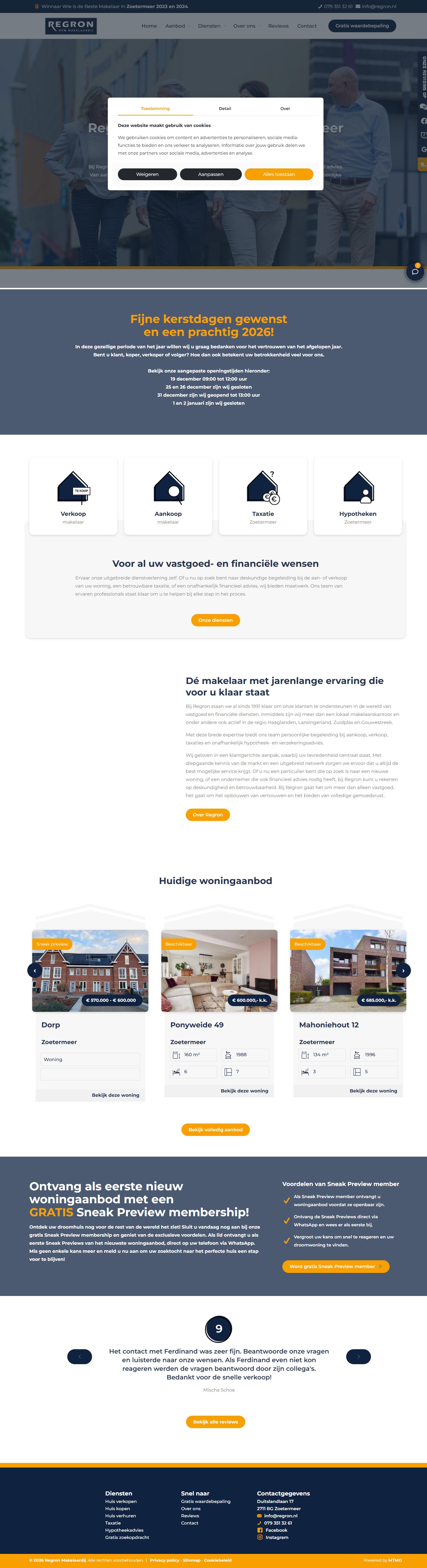 Screenshot der Website von www.regron.nl