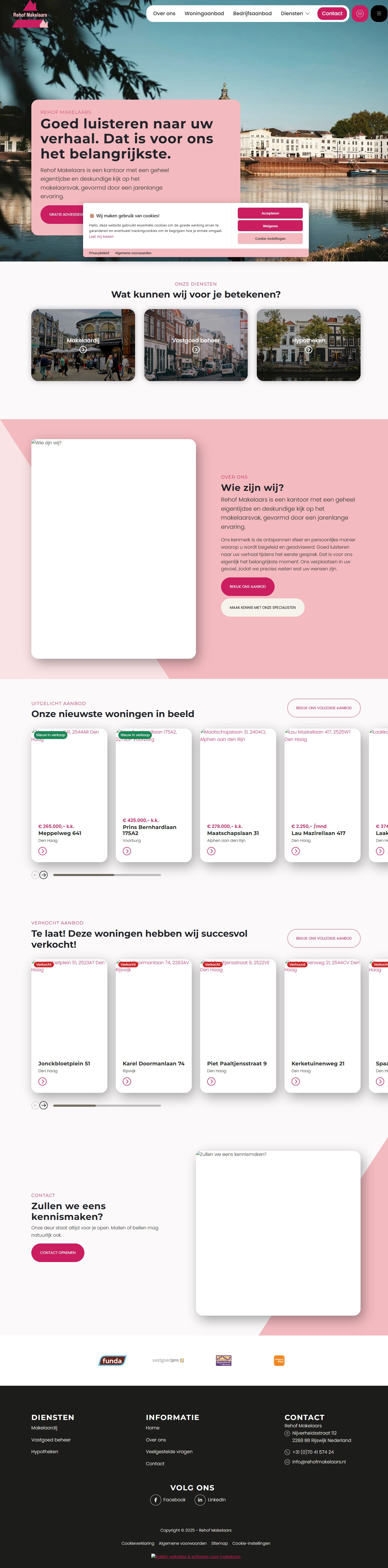 Capture d'écran du site web de www.rehofmakelaars.nl