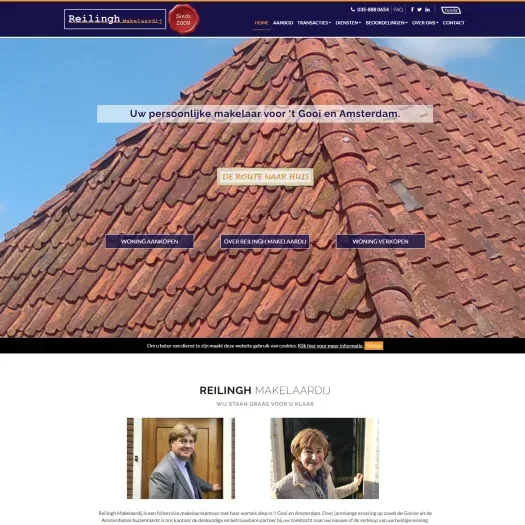 Screenshot of the website of www.reilinghmakelaardij.nl