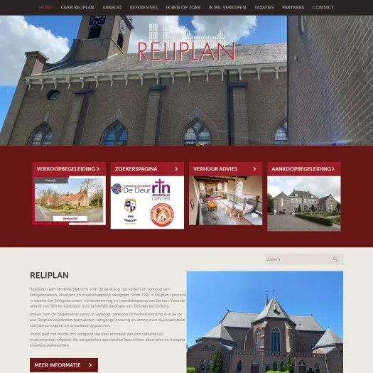 Screenshot van de website van www.reliplan.nl