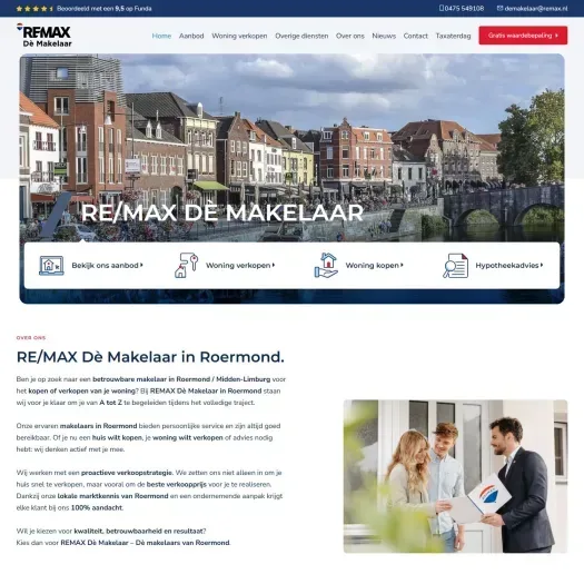 Capture d'écran du site web de www.remax-demakelaar.nl