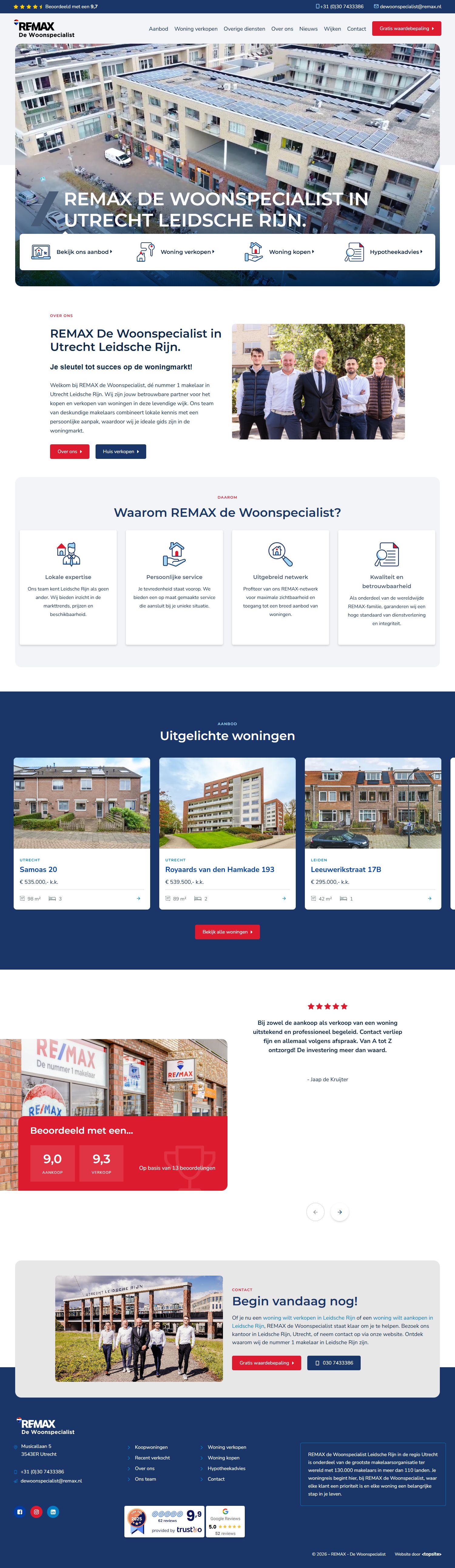 Screenshot der Website von www.makelaar-leidsche-rijn.remax.nl