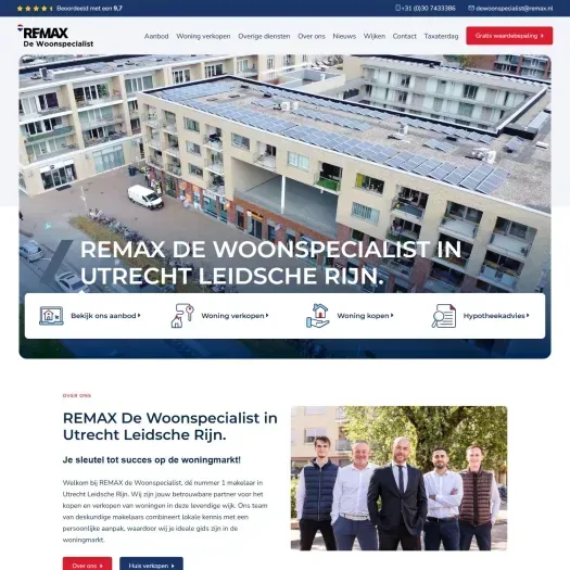 Screenshot van de website van www.makelaar-leidsche-rijn.remax.nl