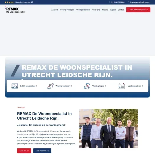 Screenshot van de website van makelaar-leidsche-rijn.remax.nl