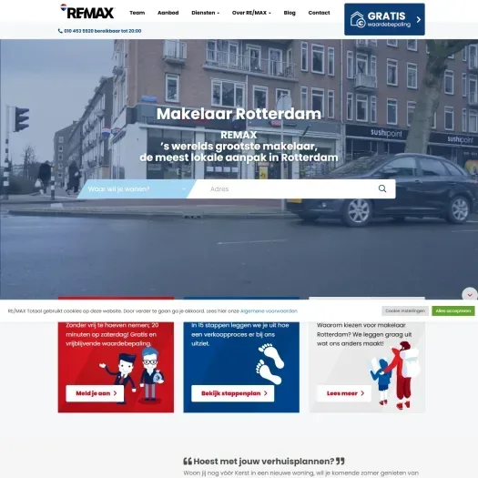 Screenshot van de website van www.remax-totaal.nl