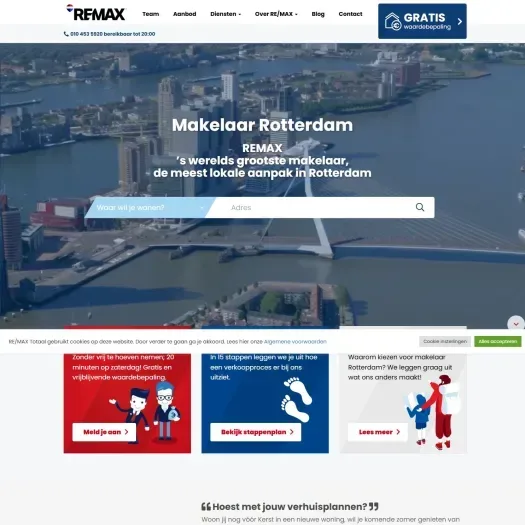 Screenshot of the website of www.remax-totaal.nl