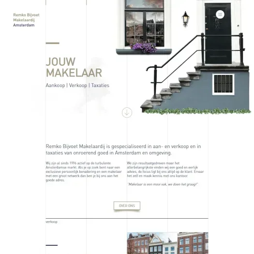 Screenshot of the website of www.remkobijvoet.nl