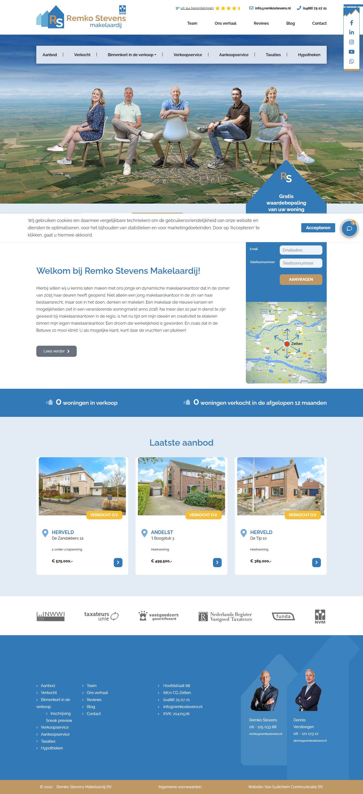 Screenshot der Website von www.remkostevens.nl