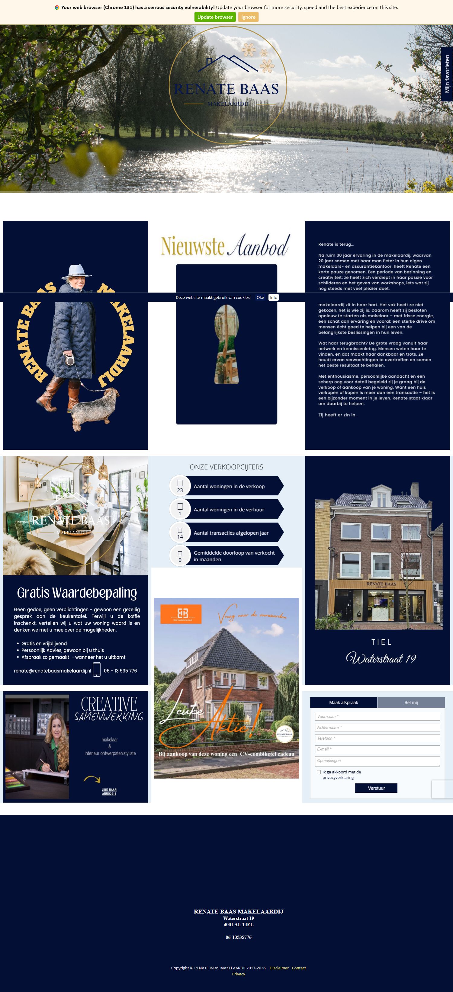 Screenshot of the website of www.renatebaasmakelaardij.nl