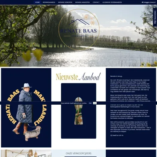 Screenshot of the website of www.renatebaasmakelaardij.nl