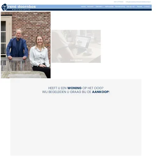 Screenshot van de website van www.renedoornbosmakelaardij.nl
