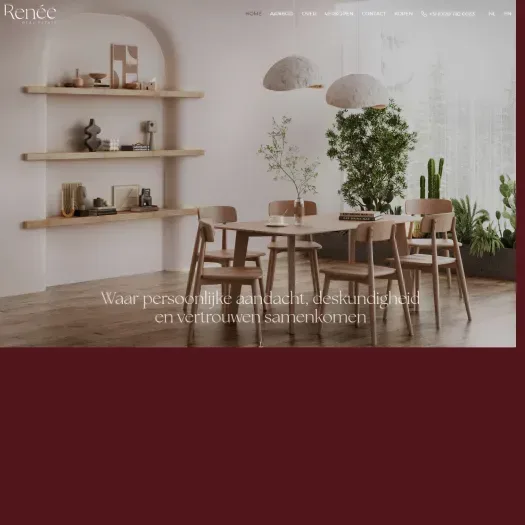 Screenshot van de website van www.reneerealestate.nl