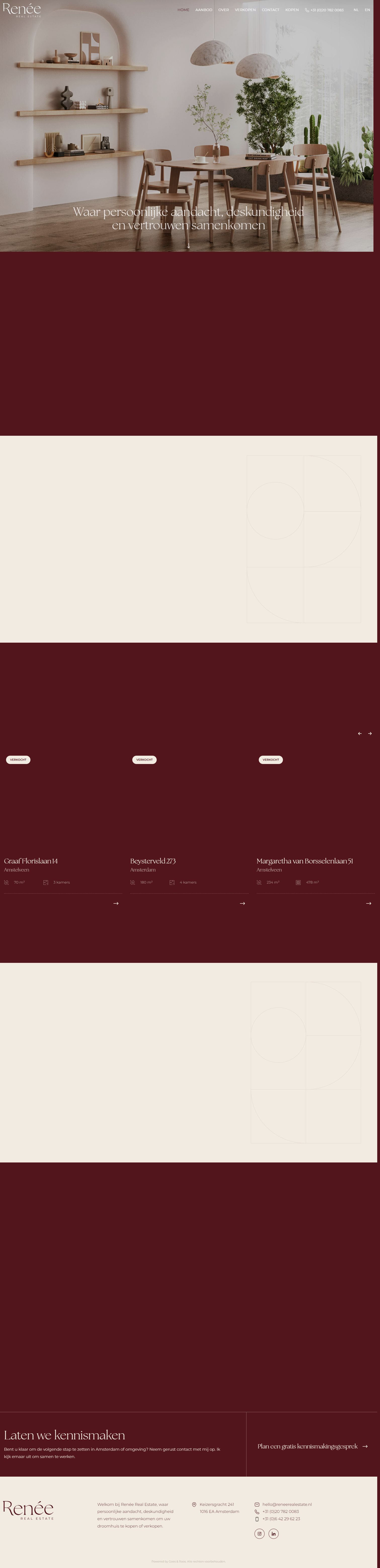 Screenshot der Website von www.reneerealestate.nl