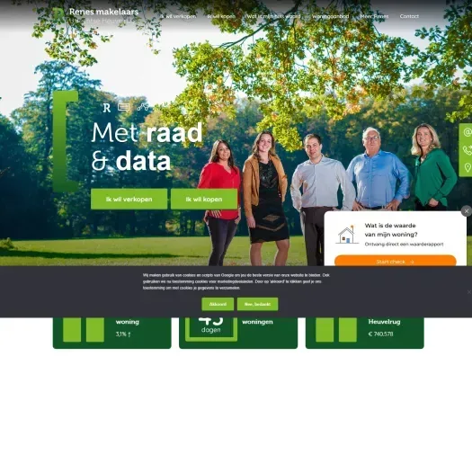 Screenshot van de website van www.renesmakelaars.nl