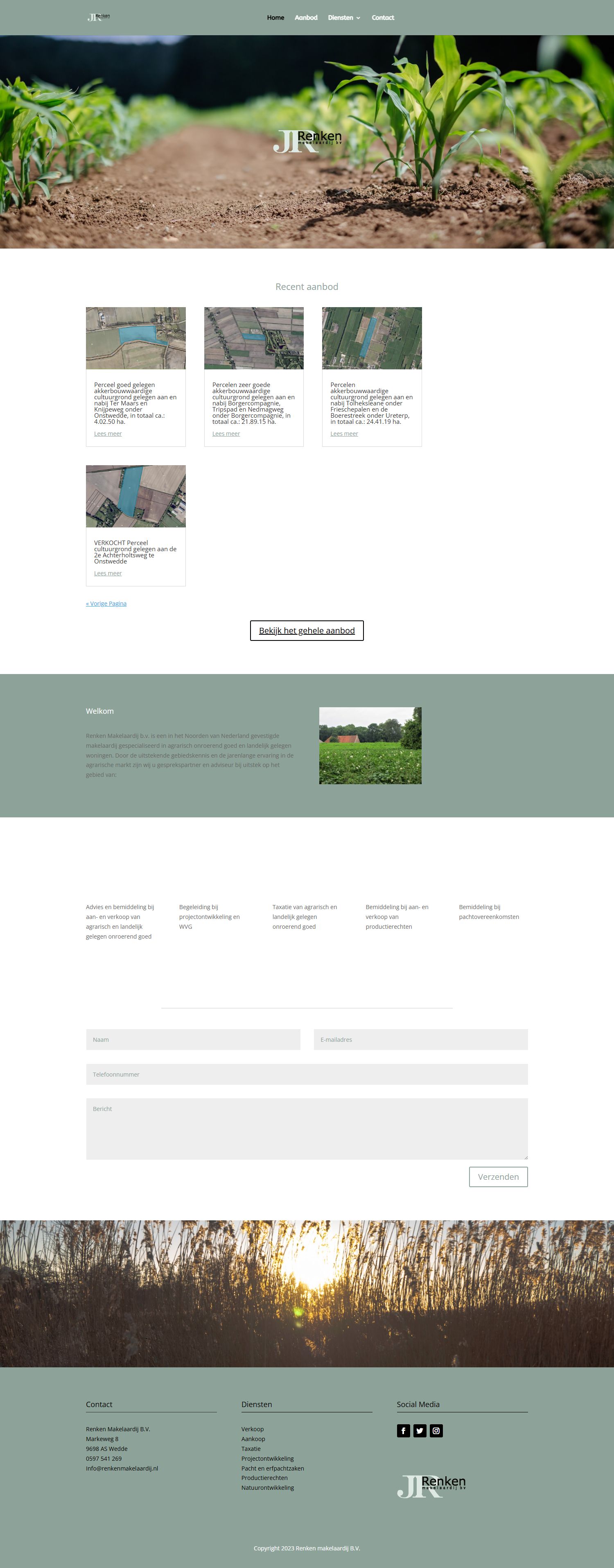 Screenshot der Website von www.renkenmakelaardij.nl