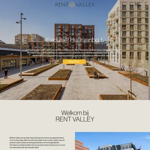 Screenshot van de website van www.rentvalley.nl