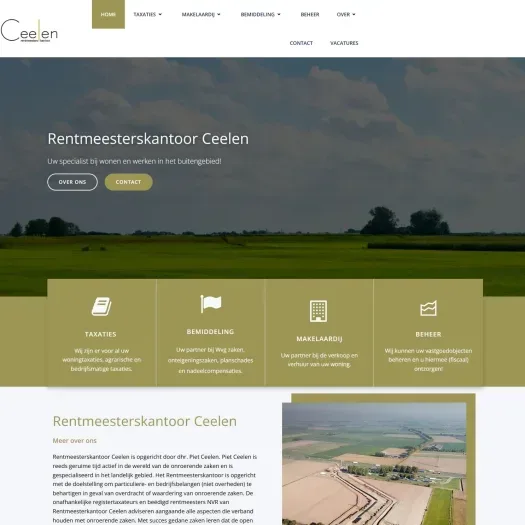Screenshot van de website van www.ceelenrentmeesters.nl
