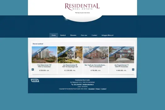 Screenshot van de website van www.residential.nl