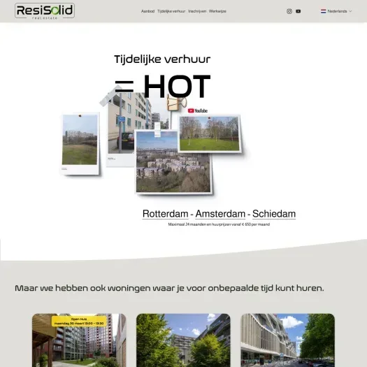 Screenshot van de website van www.resisolid.nl