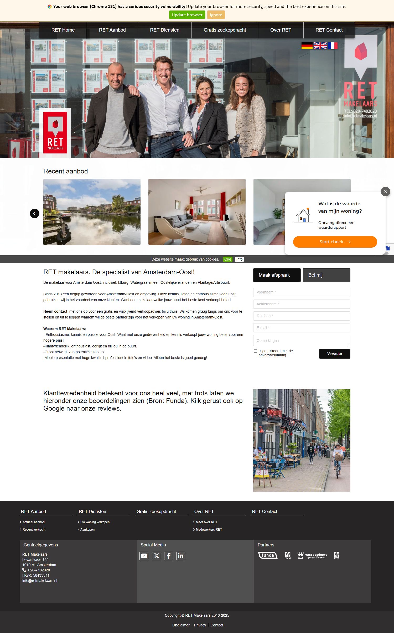 Capture d'écran du site web de www.retmakelaars.nl