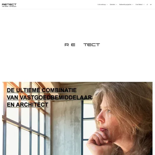 Screenshot van de website van retect.nl