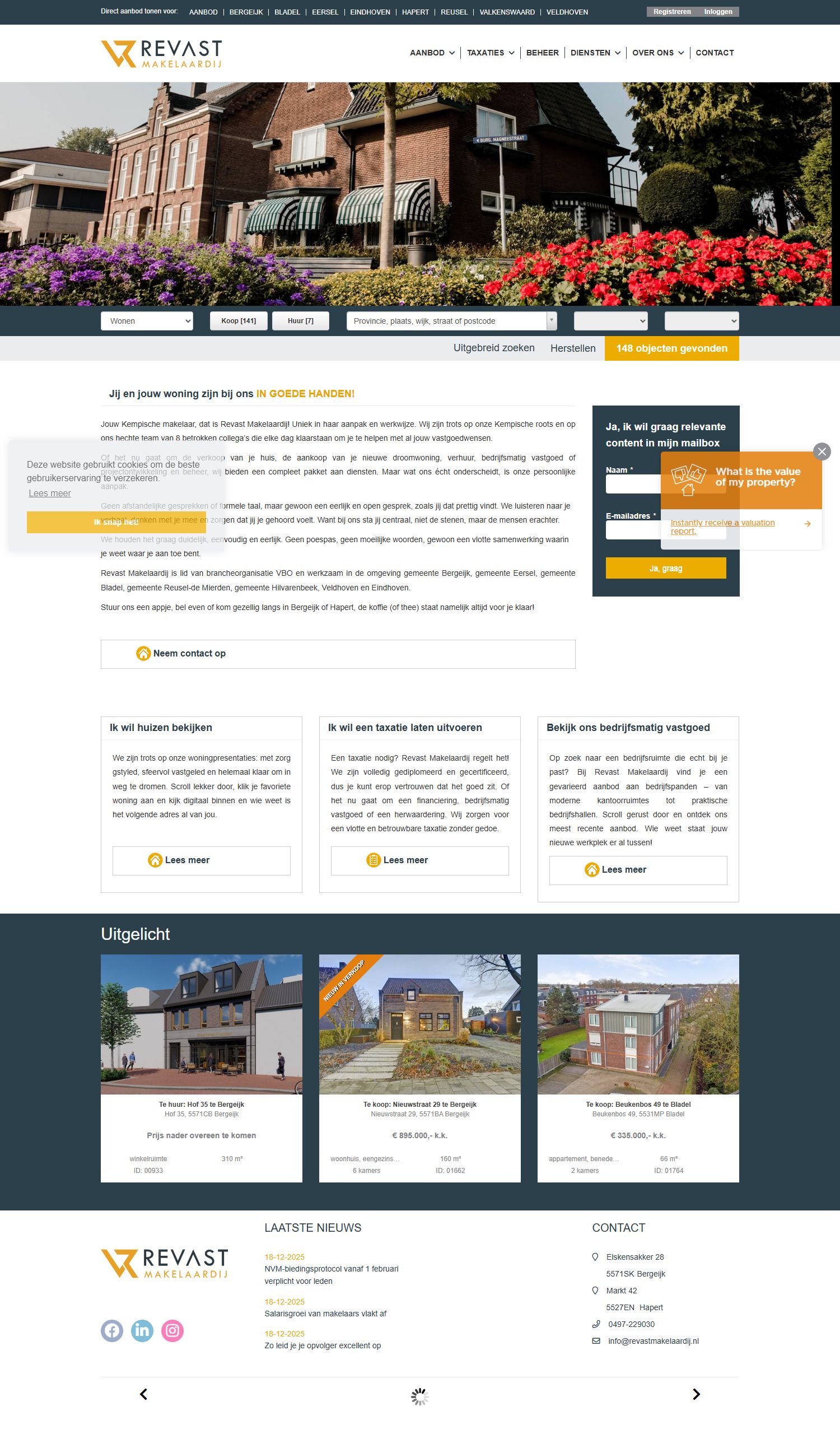 Screenshot der Website von www.revastmakelaardij.nl