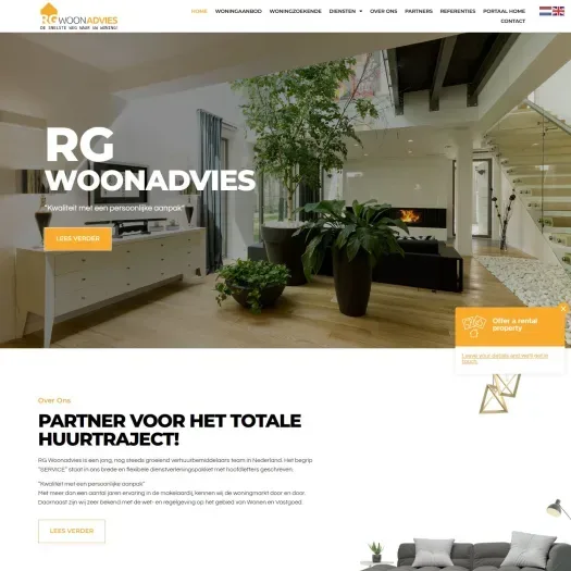 Capture d'écran du site web de www.rgwoonadvies.nl