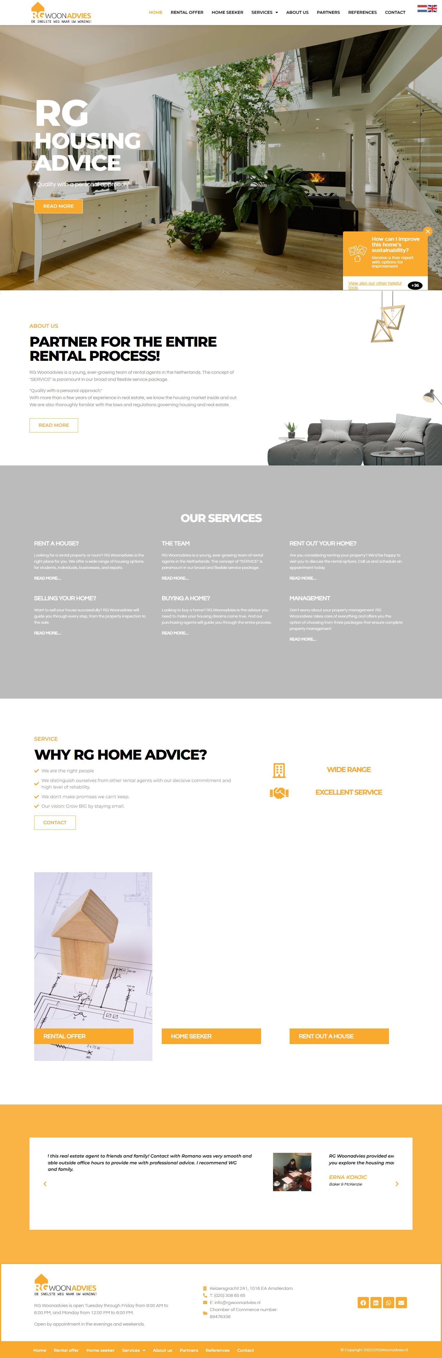 Screenshot of the website of www.rgwoonadvies.nl