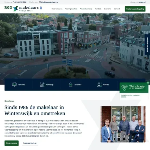 Screenshot of the website of www.rgomakelaars.nl