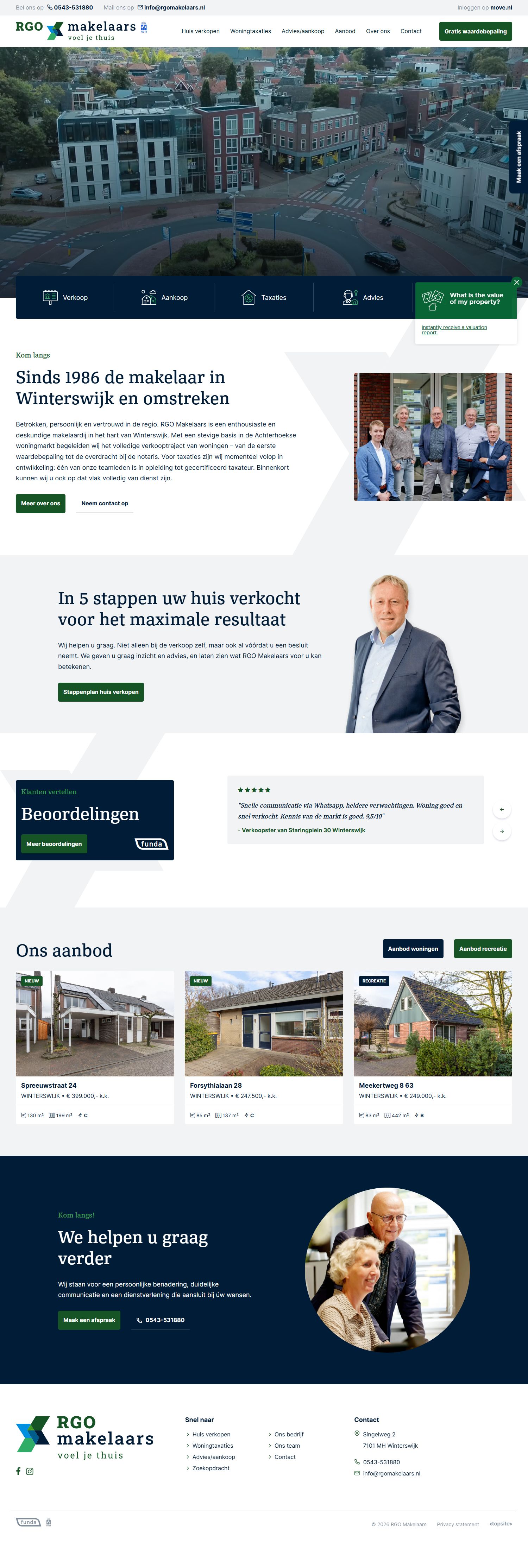 Screenshot of the website of www.rgomakelaars.nl