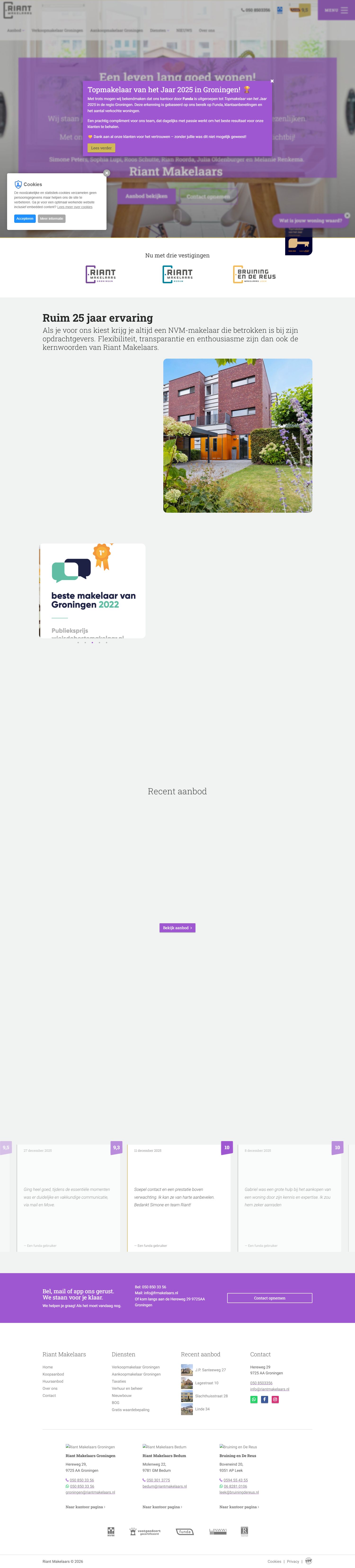 Screenshot der Website von www.riantmakelaars.nl
