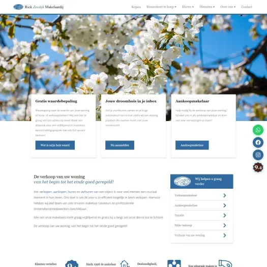 Screenshot van de website van www.rickzeedijk.nl