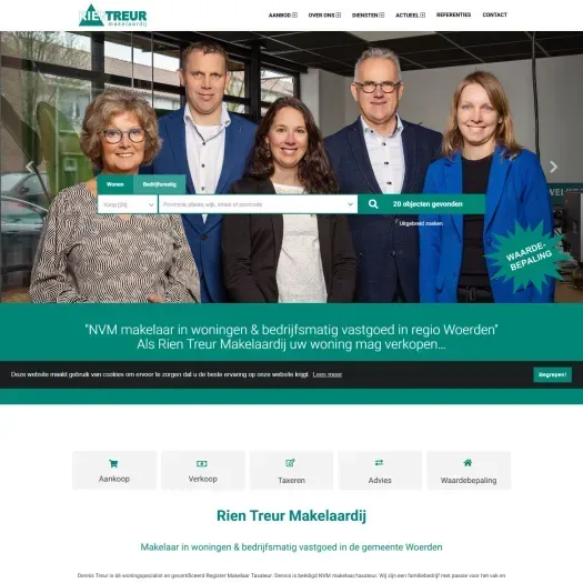 Screenshot of the website of www.rientreur.nl