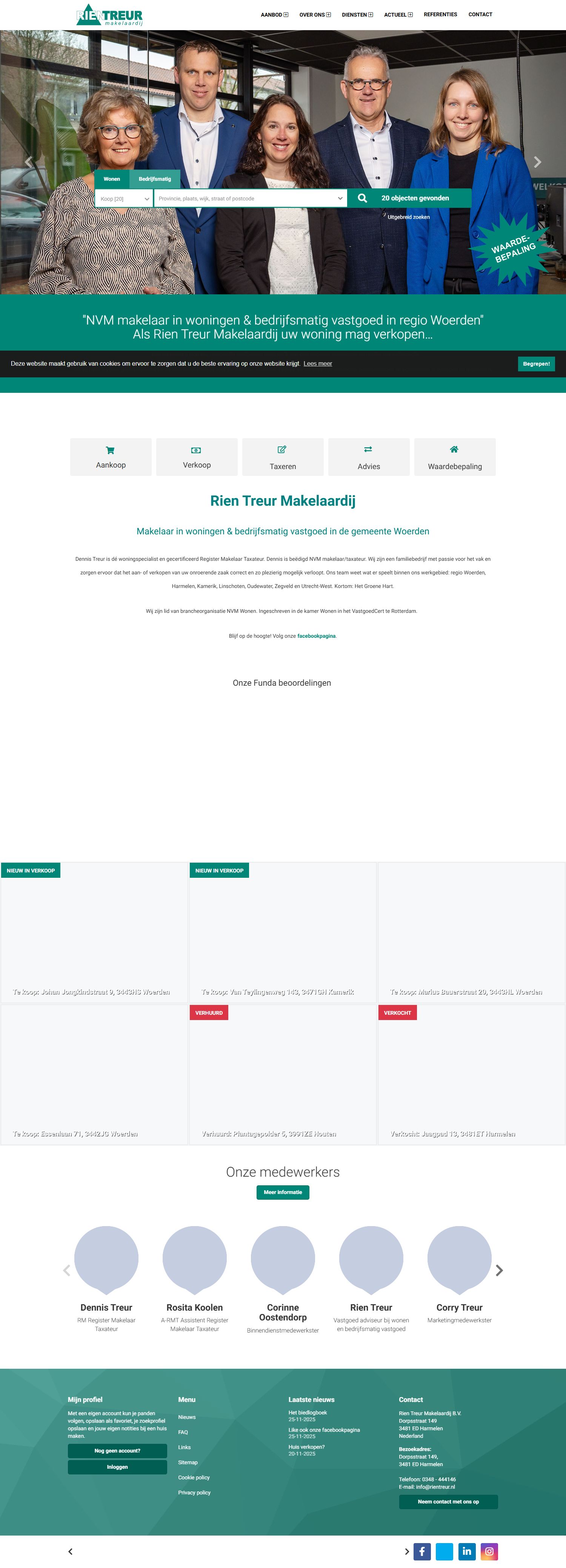 Screenshot der Website von www.rientreur.nl