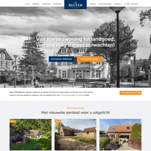 Screenshot of the website of www.rigter.nl