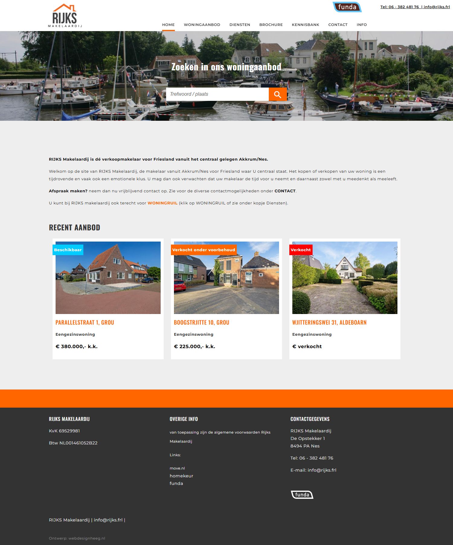 Screenshot der Website von www.rijks.frl