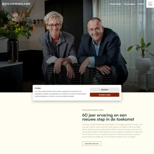 Screenshot van de website van www.rijnland-makelaars.nl