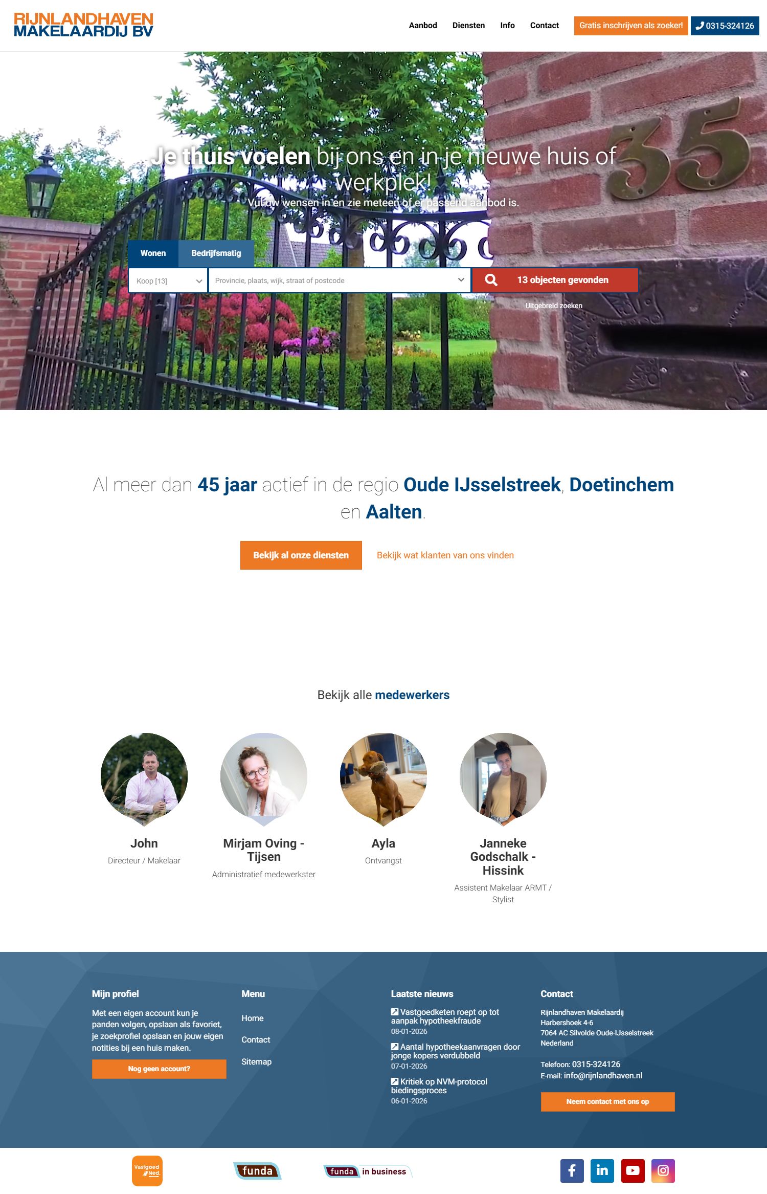 Screenshot der Website von www.rijnlandhaven.nl