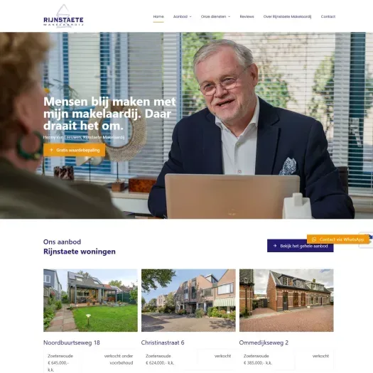 Screenshot of the website of www.rijnstaete.nl