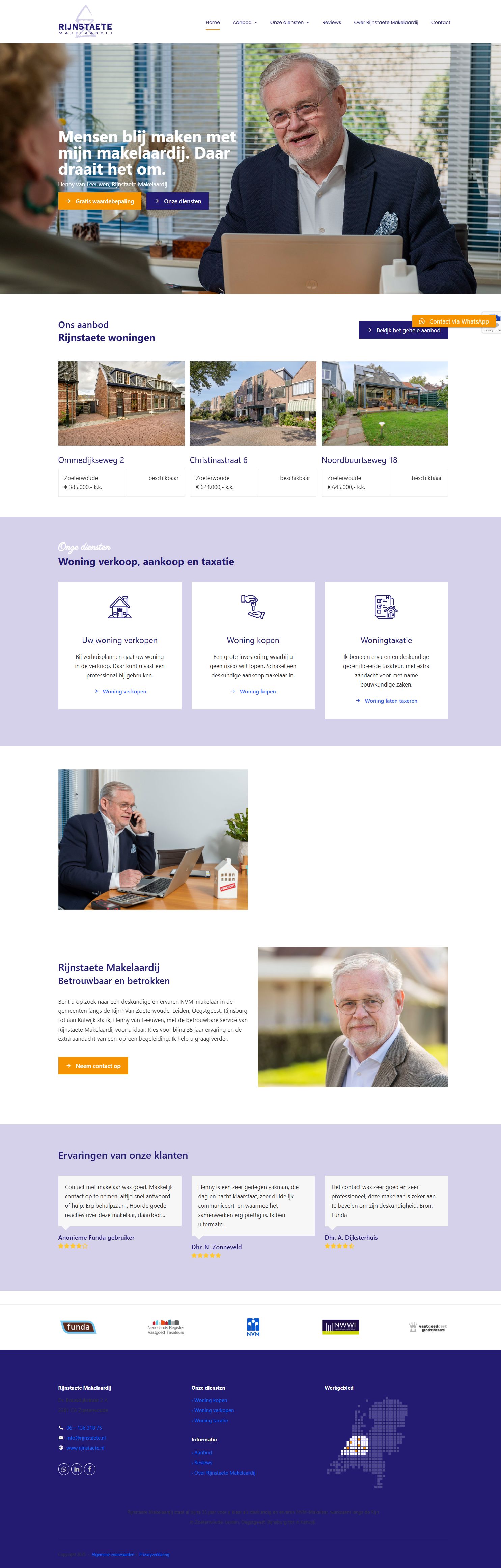 Screenshot der Website von www.rijnstaete.nl