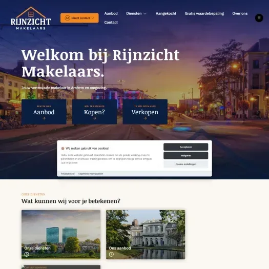 Screenshot der Website von www.rijnzichtmakelaars.nl