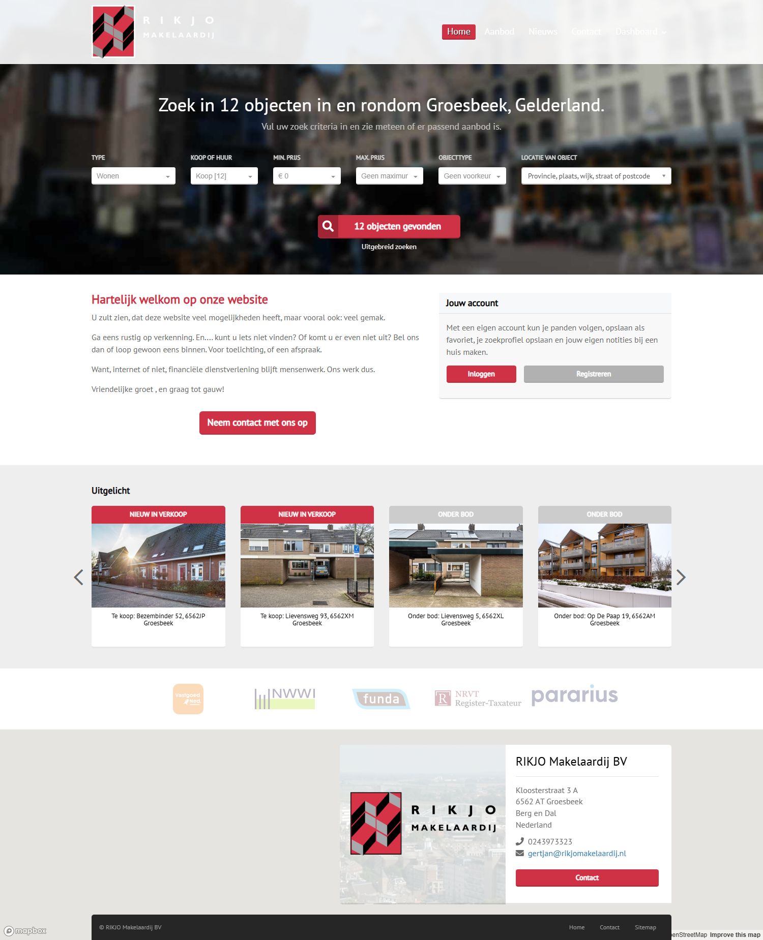 Screenshot der Website von www.rikjomakelaardij.nl