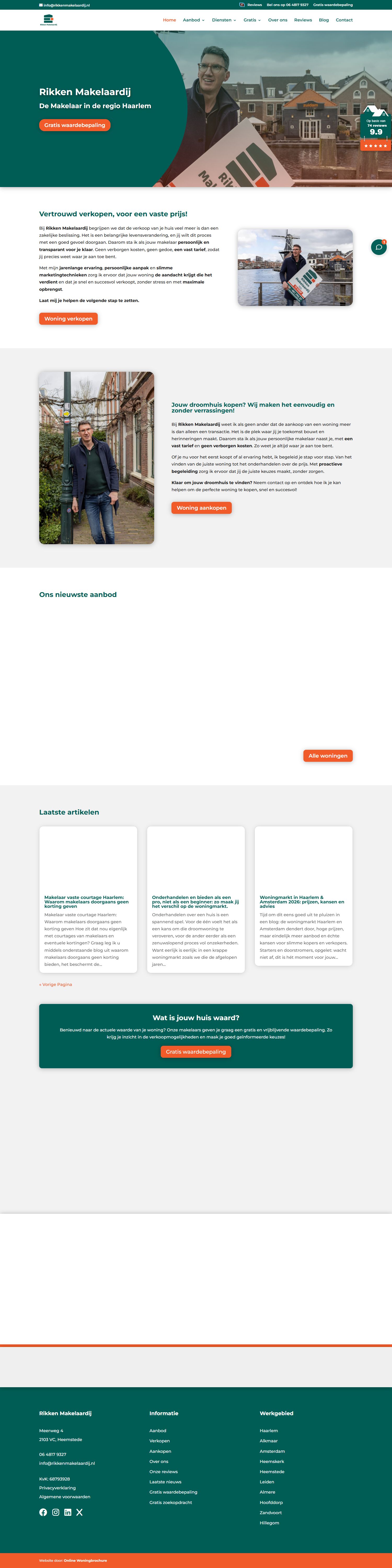 Screenshot der Website von rikkenmakelaardij.nl