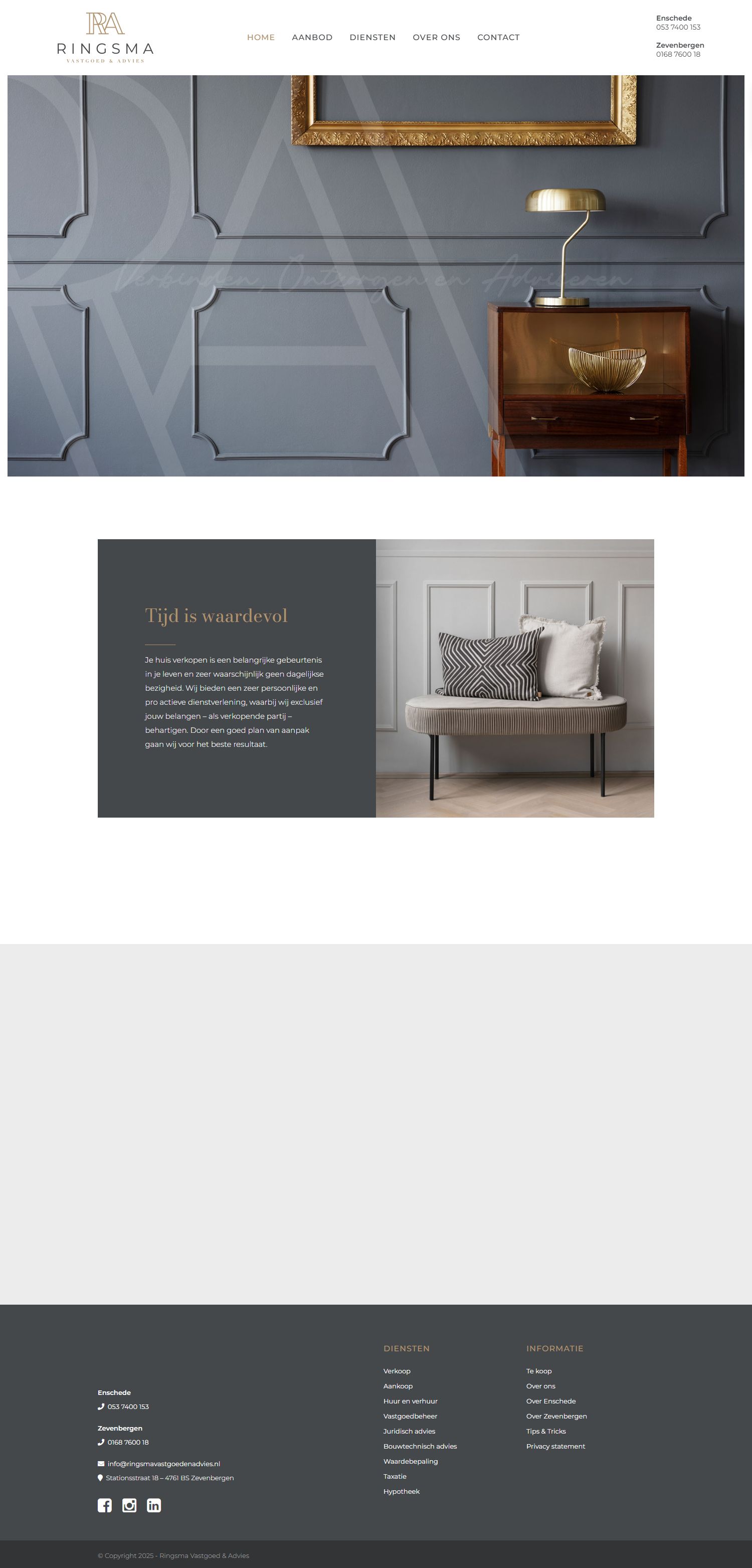 Screenshot der Website von www.ringsmavastgoedenadvies.nl