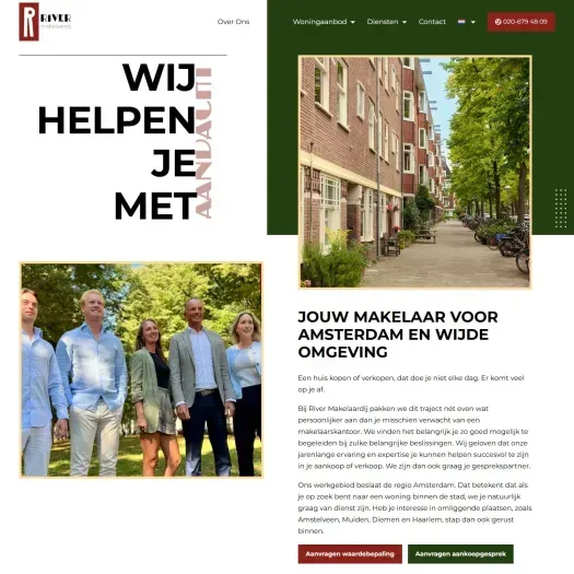 Capture d'écran du site web de www.rivermakelaardij.nl